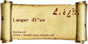 Langer Éva névjegykártya